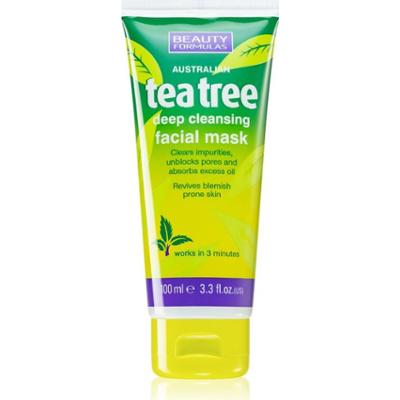 Beauty Formulas Tea Tree maseczka głęboko oczyszczająca 100 ml