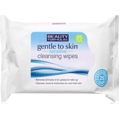 Beauty Formulas Sensitive nawilżane chusteczki oczyszczające dla cery wrażliwej 25 szt.