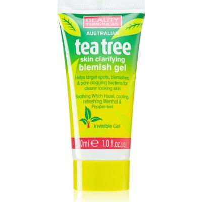 Beauty Formulas Tea Tree kojący żel oczyszczający przeciw niedoskonałościom skóry 30 ml