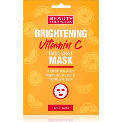 Beauty Formulas Vitamin C maska rozświetlająca w płacie z witaminą C 1 szt.