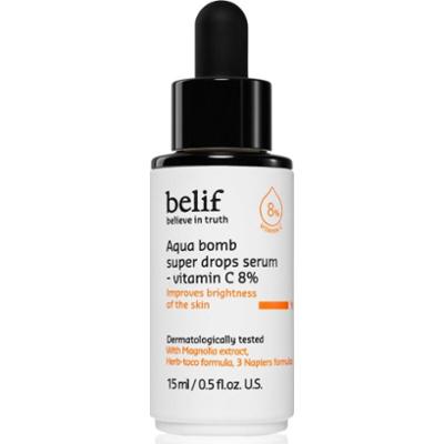 belif Aqua Bomb Super Drops Serum Vitamin C 8% serum rozświetlające z witaminą C o działaniu przeciwzmarszczkowym 15 ml