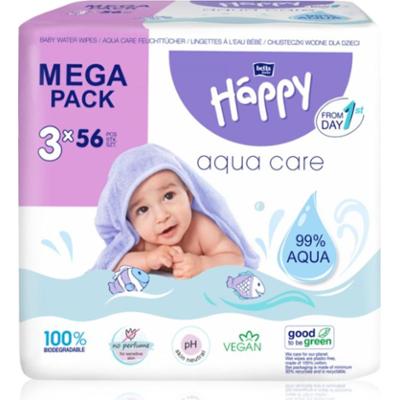 BELLA Baby Happy Aqua care nawilżane chusteczki oczyszczające dla dzieci 3x56 szt.