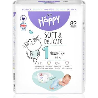 BELLA Baby Happy Soft&Delicate pieluchy jednorazowe Newborn 2-5 kg 82 szt.