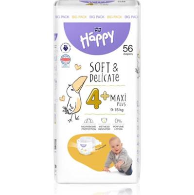 BELLA Baby Happy Soft&Delicate pieluchy jednorazowe z kanałami Maxi Plus 9-15 kg 56 szt.