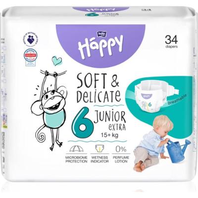 BELLA Baby Happy Soft&Delicate pieluchy jednorazowe z kanałami Junior Extra 15+ kg 34 szt.