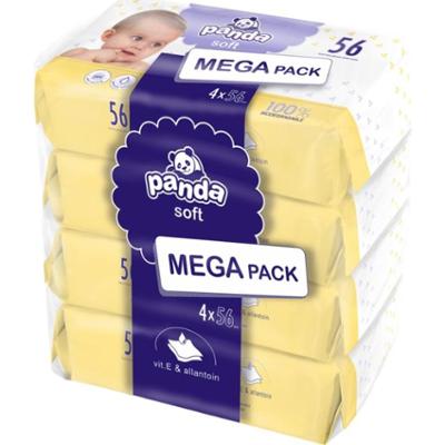 BELLA Baby Happy Panda nawilżane chusteczki oczyszczające dla dzieci 4x56 szt.