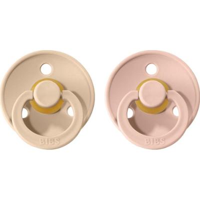 BIBS Colour Natural Rubber Size 1: 0+ months smoczek Vanilla / Blush 2 szt.