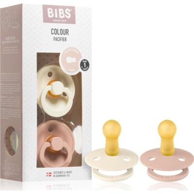 BIBS Colour Natural Rubber Size 1: 0+ months smoczek Ivory / Blush 2 szt.