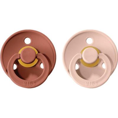BIBS Colour Natural Rubber Size 1: 0+ months smoczek Woodchuck / Blush 2 szt.