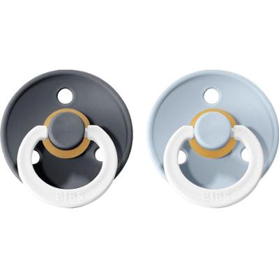 BIBS Colour Natural Rubber Size 1: 0+ months smoczek Iron Night / Baby Blue Night 2 szt.