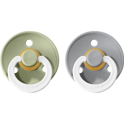 BIBS Colour Natural Rubber Size 2: 6+ months smoczek Sage Night / Cloud Night 2 szt.