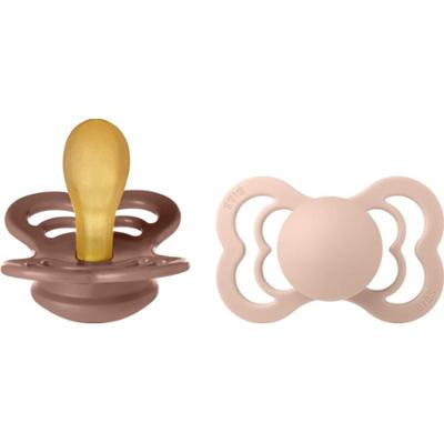 BIBS Supreme Natural Rubber Size 2: 6+ months smoczek Woodchuck / Blush 2 szt.
