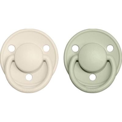 BIBS De Lux Natural Rubber Size 2: 6+ months smoczek Ivory / Sage 2 szt.