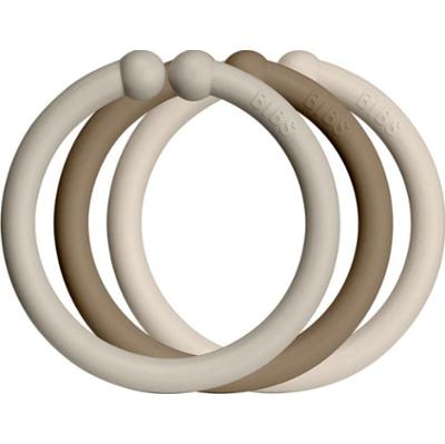 BIBS Loops kółka do zawieszania Sand / Dark Oak / Vanilla 12 szt.