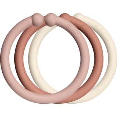 BIBS Loops kółka do zawieszania Blush / Woodchuck / Ivory 12 szt.