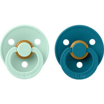 BIBS Colour Natural Rubber Size 2: 6+ months smoczek Nordic Mint / Forest 2 szt.