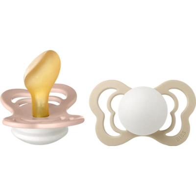 BIBS Couture Glow Natural Rubber Size 2: 6+ months smoczek Blush / Vanilla 2 szt.