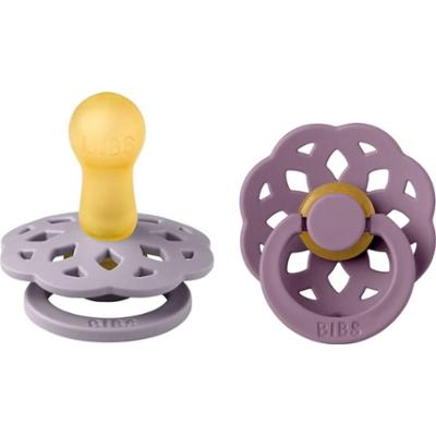 BIBS Boheme Natural Rubber Size 1: 0+ months smoczek Fossil Grey / Mauve 2 szt.