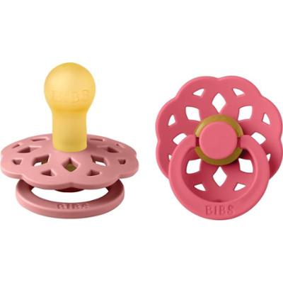 BIBS Boheme Natural Rubber Size 1: 0+ months smoczek Dusty Pink / Coral 2 szt.