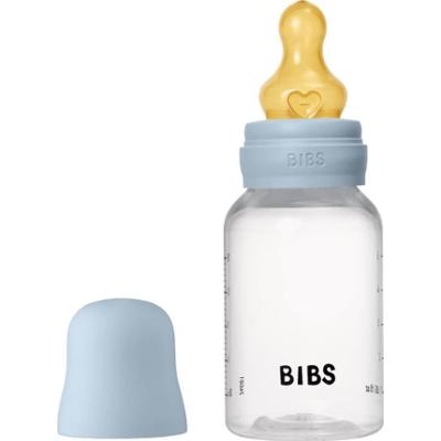 BIBS Anti-Colic Baby Bottle Latex butelka antykolkowa z kauczukowym smoczkiem Baby Blue 150 ml