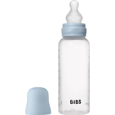 BIBS Anti-Colic Baby Bottle Silicone butelka antykolkowa z silikonowym smoczkiem Baby Blue 270 ml