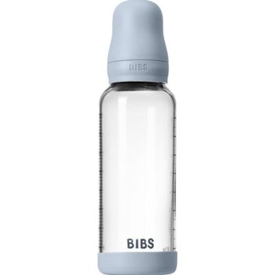 BIBS Baby Glass Bottle Silicone butelka antykolkowa z silikonowym dzióbkiem Baby Blue 240 ml