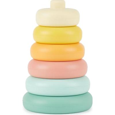 Bieco Silicone Stacking Tower Tropical Vibes piramidka edukacyjna 12 m+ 6 szt.