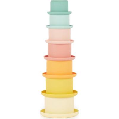 Bieco Silicone Stacking Cups Tropical Vibes kubeczki do układania wieży 12 m+ 7 szt.