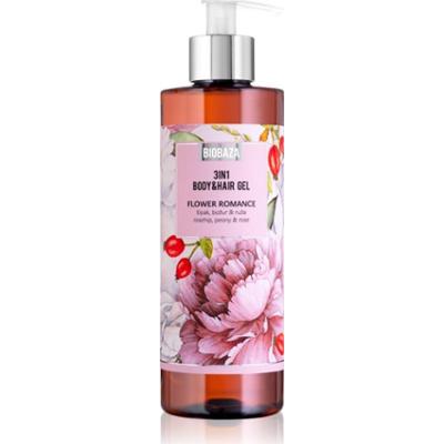 BIOBAZA 3in1 Body&Hair Gel Flower Romance szampon, odżywka do włosów i żel pod prysznic 3w1 400 ml