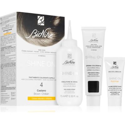 BioNike SHINE ON trwała farba do włosów odcień 4 Brown 1 szt.
