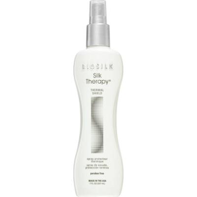 Biosilk Silk Therapy Thermal Shield termoochronny spray stosowany podczas używania prostownicy i lokówki bez parabenów 207 ml