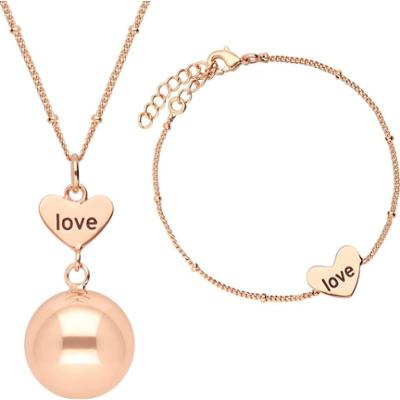 Bola Heart and Love ciążowa zawieszka-dzwoneczek Rose Gold
