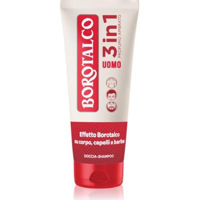 Borotalco MEN 3 in 1 żel pod prysznic dla mężczyzn do twarzy, ciała i włosów zapachy Amber 200 ml