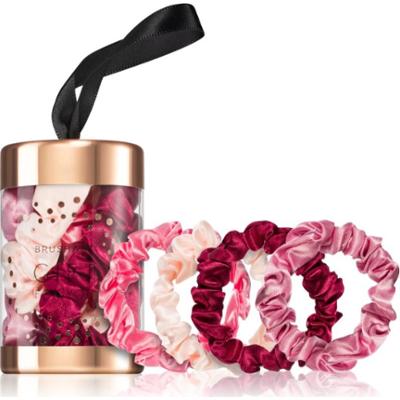 BrushArt Gift for You Slim satin scrunchie set gumki do włosów Pink & Red