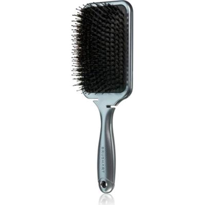 BrushArt Hair Boar bristle paddle hairbrush szczotka do włosów z włosiem dzika Metallic Black 1 szt.