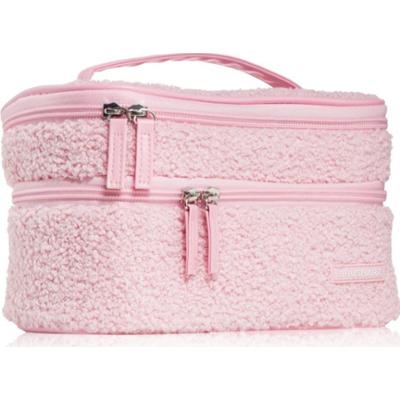 BrushArt Accessories Double-layered fluffy make-up bag kosmetyczka z dwiema przegródkami Light pink 1 szt.