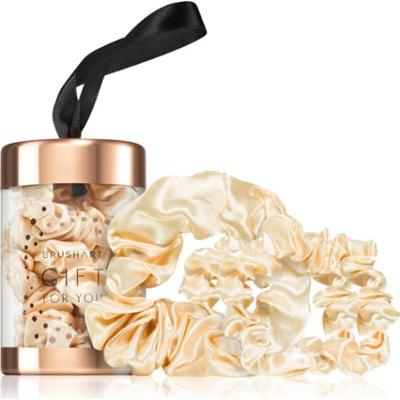 BrushArt Gift for You Slim & Midi satin scrunchie set gumki do włosów Blonde latte 3 szt.