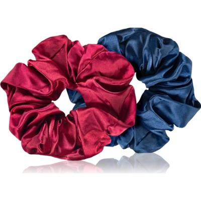 BrushArt Hair Large satin scrunchie set gumki do włosów Red & Blue