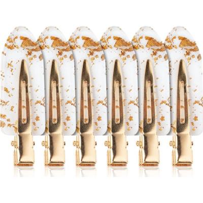 Brushworks Gold Flake No Crease Clips spinki do włosów przezroczyste 6 szt.
