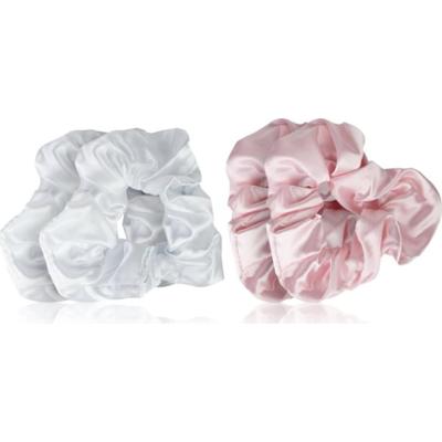 Brushworks Satin Scrunchies Pink & White gumki do włosów
