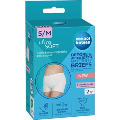 Canpol babies Maternity Briefs majtki ciążowe i poporodowe 2 w 1 rozmiar S/M 2 szt.