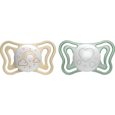 Chicco Physio Light Physio Forma Night smoczek 2-6 m Gold/Green 2 szt.