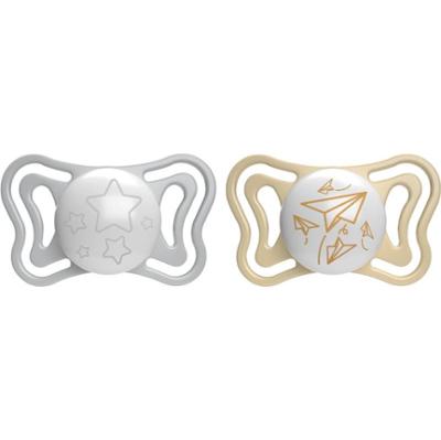 Chicco Physio Light Physio Forma Night smoczek 6-16 m Grey/Gold 2 szt.