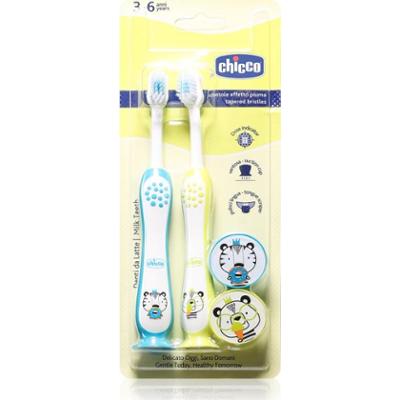 Chicco Toothbrush Set 3-6 y+ szczoteczka do zębów dla dzieci z nakładką Tiger-Panda