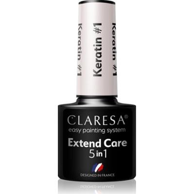 Claresa Extend Care 5 in 1 Keratin baza do paznokci hybrydowych o działaniu odżywczym odcień #1 5 g