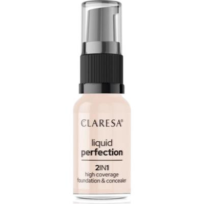 Claresa Liquid Perfection 2in1 podkład mocno kryjący odcień 101 Light 18 g