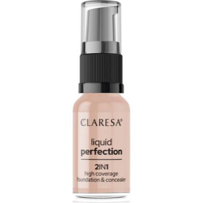Claresa Liquid Perfection 2in1 podkład mocno kryjący odcień 104 Nude 18 g