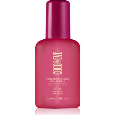 Coco & Eve Sunny Honey Tan Boosting Anti-Aging Body Oil SPF 50 olejek ochronny przyspieszający opalanie przeciw starzeniu skóry SPF 50 150 ml