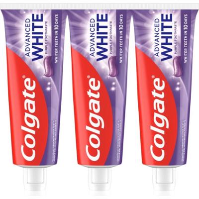 Colgate Advanced White Purple White wybielająca pasta do zębów 3x75 szt.