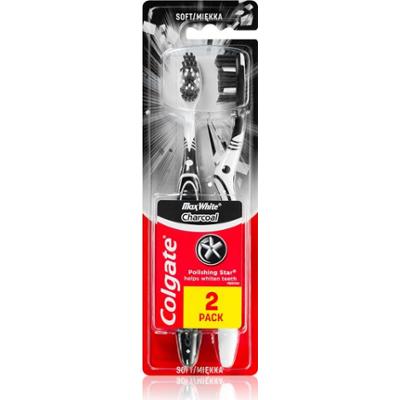 Colgate Max White Charcoal szczoteczka do zębów soft 2 szt.